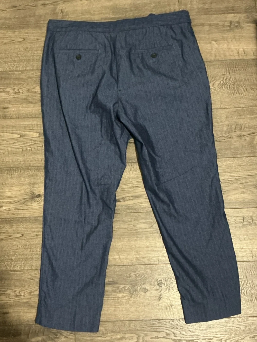 Banana Republic Women’s Avery Pant Blue Linen Blend Belt Business Office